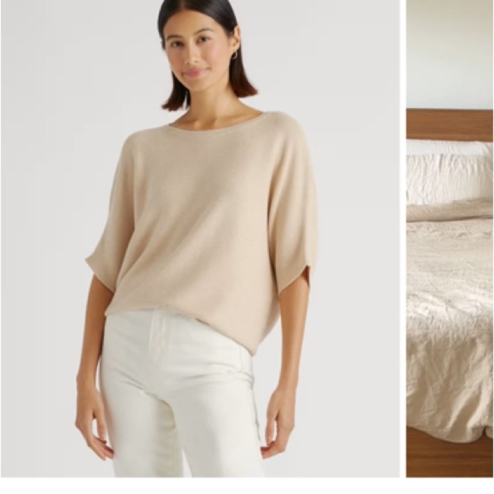 Quince Cotton Cashmere Dolman Sweater - NWOT